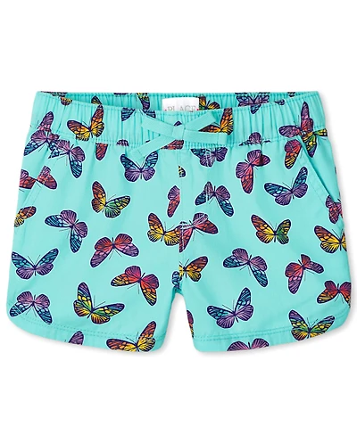 Girls Print Twill Pull On Shorts