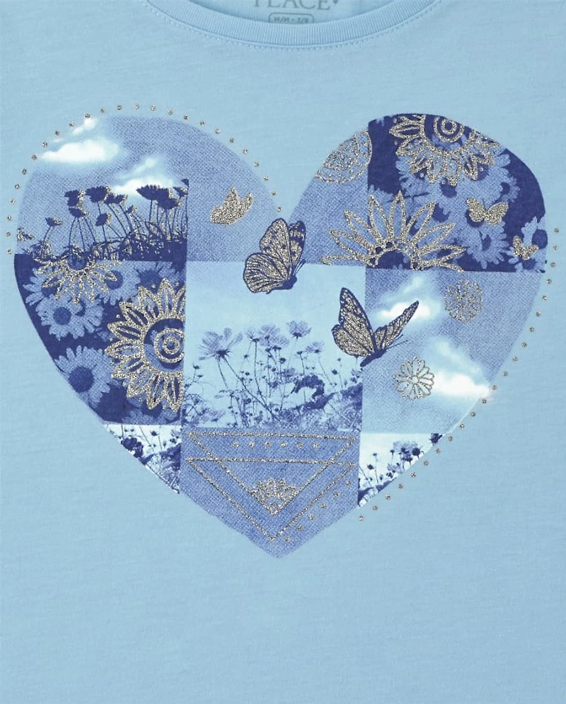 Girls Butterfly Floral Graphic Tee 3-Pack