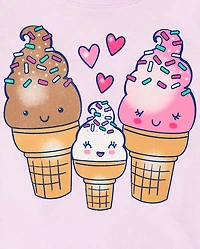Baby And Toddler Girls Ice Cream Graphic Tee