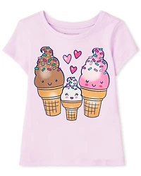 Baby And Toddler Girls Ice Cream Graphic Tee