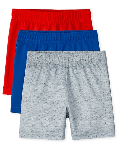 Toddler Boys Basketball Shorts 3-Pack