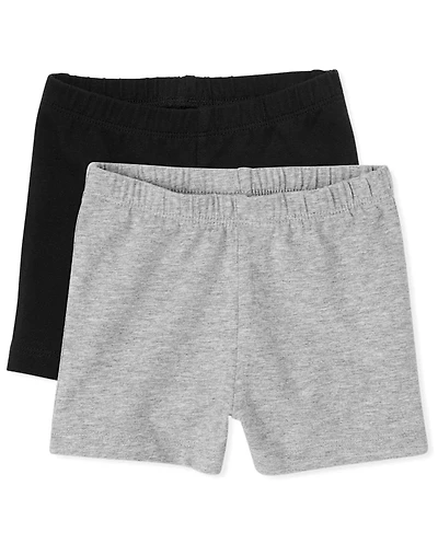 Toddler Girls Basic Cartwheel Shorts 2-Pack