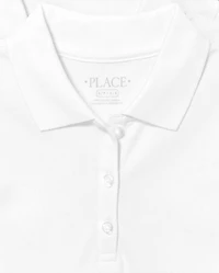 Polos à volants en piqué extensible doux pour filles, lot de 5 - Grande taille