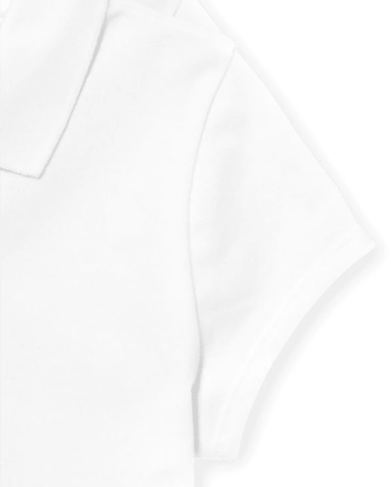 Polos à volants en piqué extensible doux pour filles, lot de 5 - Grande taille