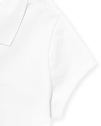 Polos à volants en piqué extensible doux pour filles, lot de 5 - Grande taille