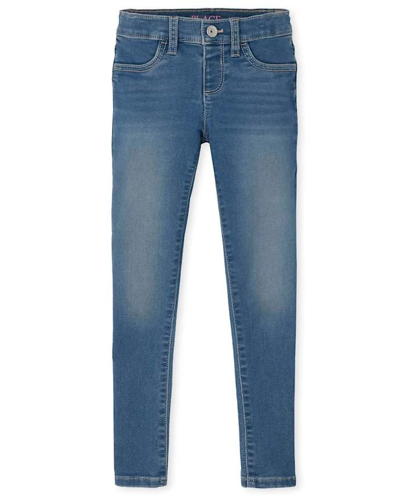 Girls Knit Denim Jeggings - Plus