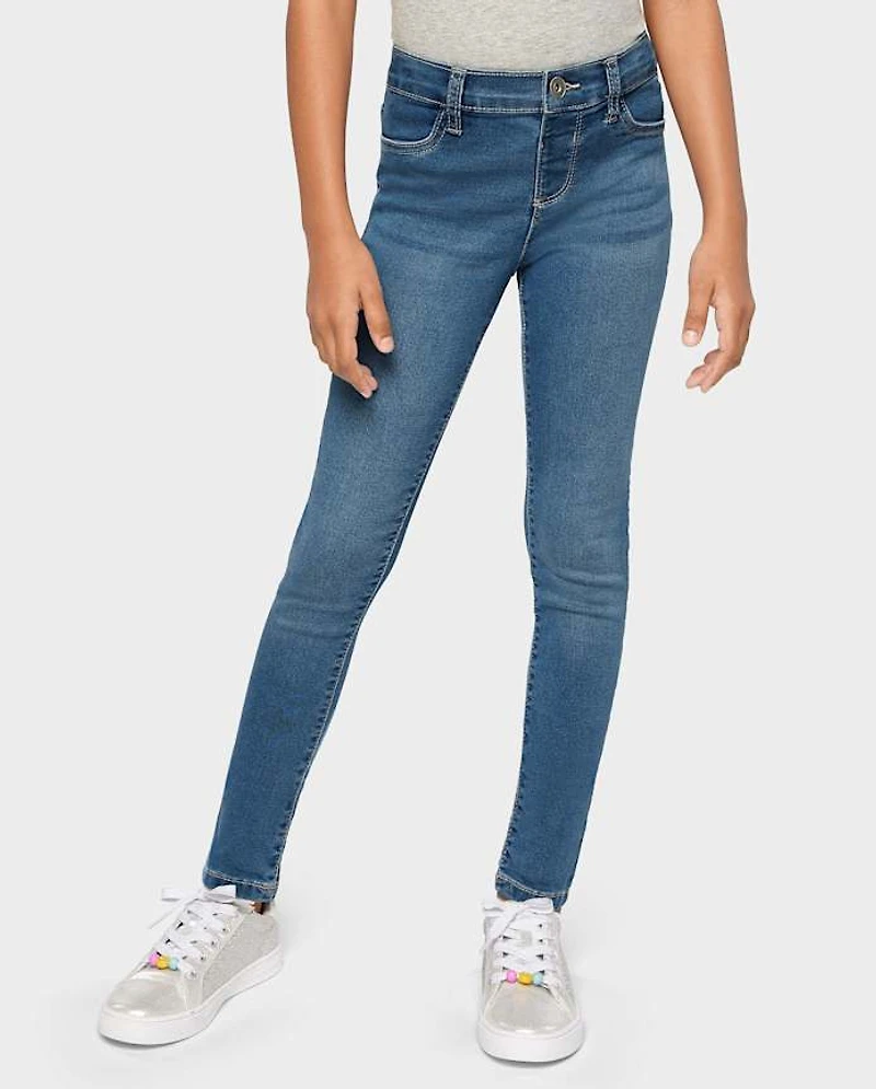 Girls Knit Denim Jeggings - Plus