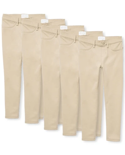 Girls Uniform Ponte Knit Pull On Jeggings 5-Pack