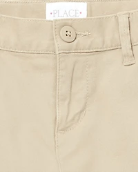 Girls Uniform Stretch Chino Shorts 4-Pack