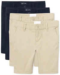 Girls Uniform Stretch Chino Shorts -Pack