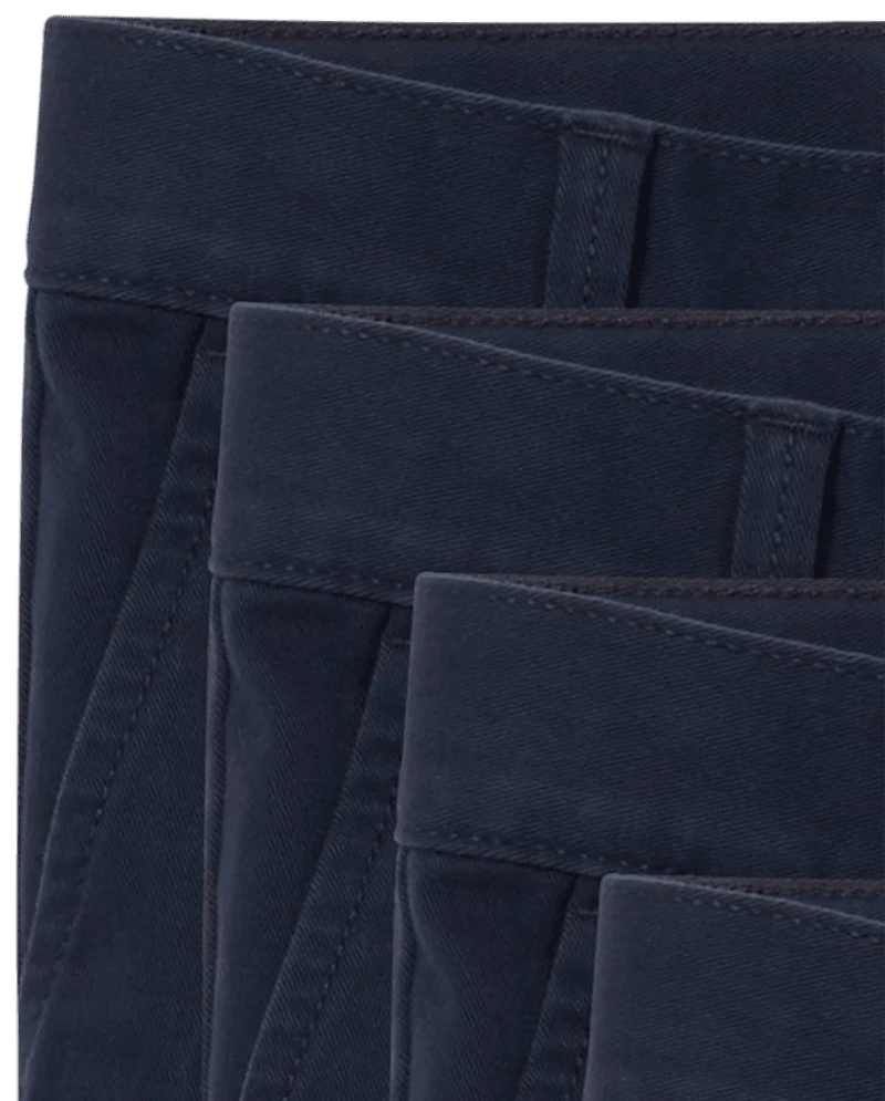 Girls Uniform Stretch Chino Shorts 4-Pack