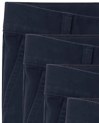 Girls Uniform Stretch Chino Shorts 4-Pack