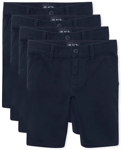 Girls Uniform Stretch Chino Shorts 4-Pack