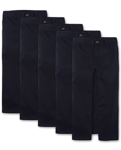 Boys Uniform Stretch Straight Chino Pants -Pack