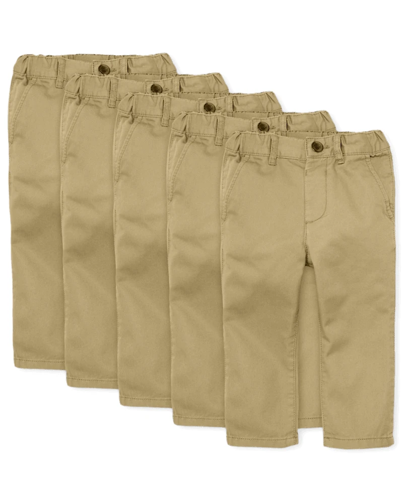 Baby And Toddler Boys Uniform Stretch Skinny Chino Pants 5-Pack