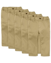 Baby And Toddler Boys Uniform Stretch Skinny Chino Pants 5-Pack