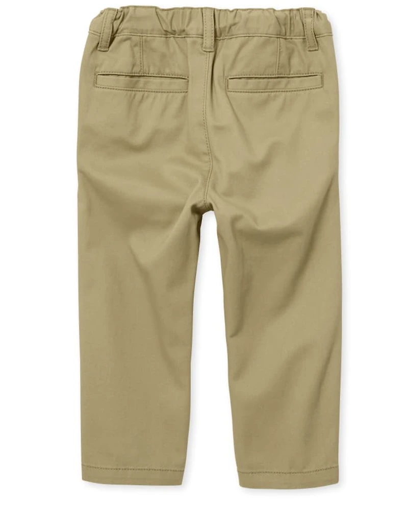 Baby And Toddler Boys Uniform Stretch Straight Chino Pants -Pack