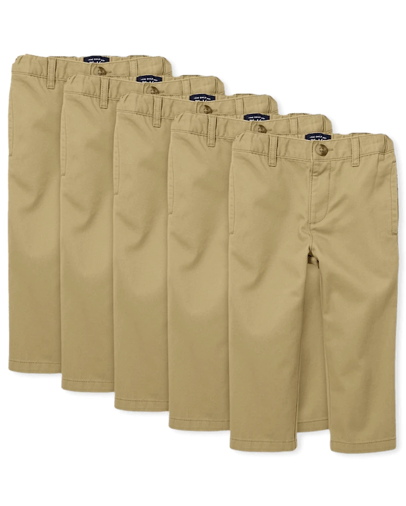 Baby And Toddler Boys Uniform Stretch Straight Chino Pants -Pack