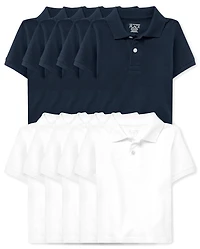 Baby And Toddler Uniform Soft Pique Polo 10-Pack