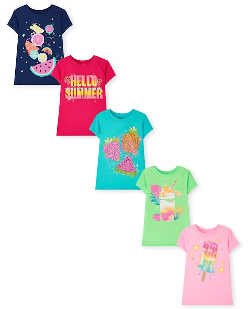 Girls Food Graphic Tee 5-Pack