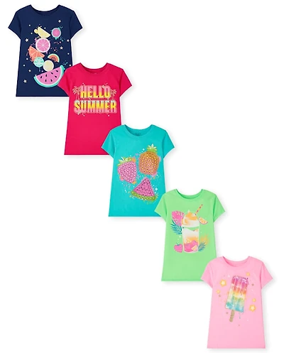 Girls Food Graphic Tee 5-Pack