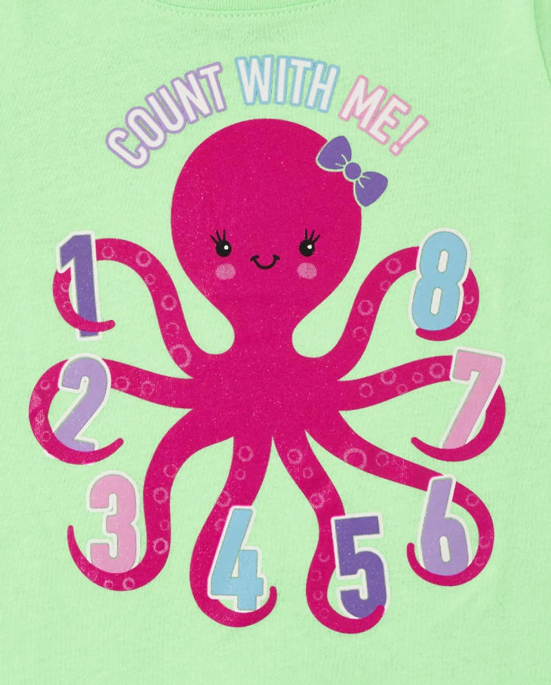 Toddler Girls Educational Graphic Tee 2-Pack