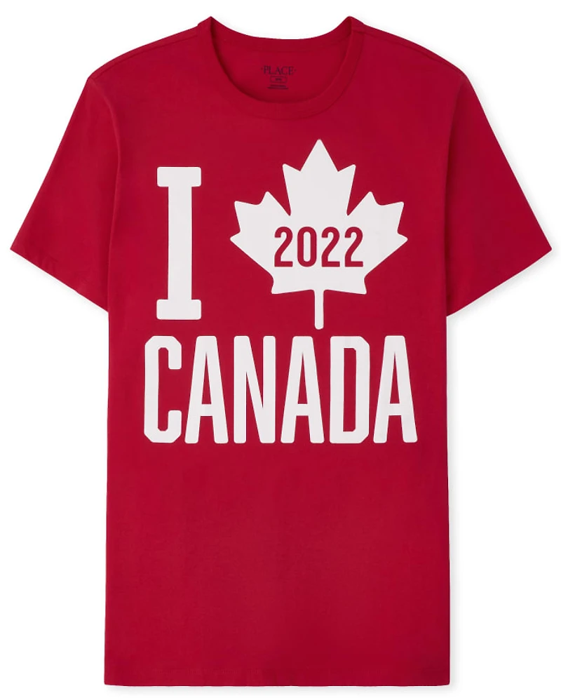 Adult Canada Day Maple Leaf Graphic Tee