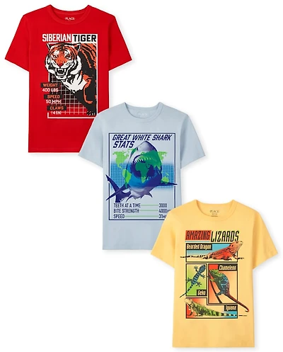 Boys Animal Graphic Tee 3-Pack
