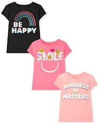 Girls Positive Graphic Tee 3-Pack