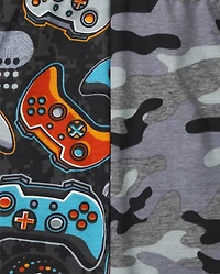 Boys Gamer Camo Glow Snug Fit Cotton Pajamas 2-Pack