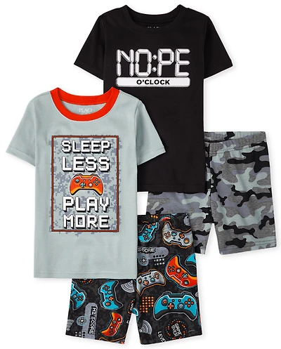 Boys Gamer Camo Glow Snug Fit Cotton Pajamas 2-Pack