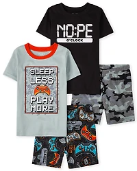 Boys Gamer Camo Glow Snug Fit Cotton Pajamas 2-Pack