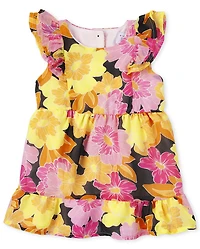 Baby Girls Floral Ruffle Dress