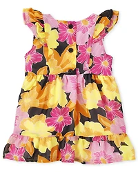 Baby Girls Floral Ruffle Dress