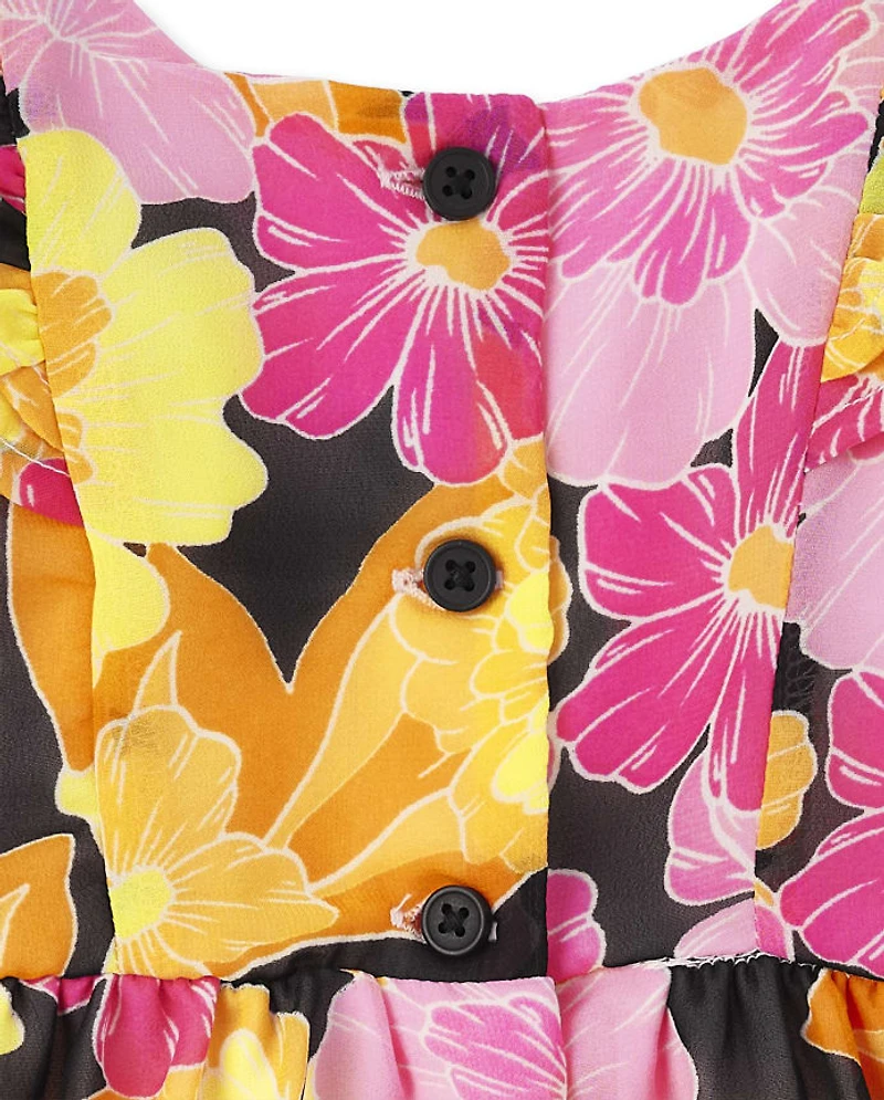Baby Girls Floral Ruffle Dress