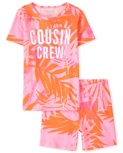 Girls Tropical Snug Fit Cotton Pajamas