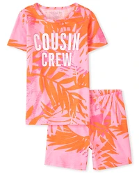 Girls Tropical Snug Fit Cotton Pajamas