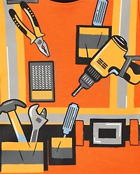 Baby And Toddler Construction Snug Fit Cotton Pajamas 2-Pack