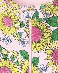 Baby And Toddler Girls Sunflower Snug Fit Cotton One Piece Pajamas