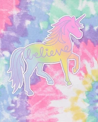Baby And Toddler Girls Glow Unicorn Tie Dye Snug Fit Cotton Pajamas 2-Pack