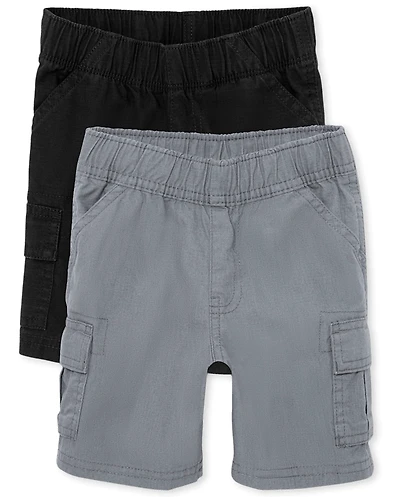 Baby And Toddler Boys Ripstop Pull On Cargo Shorts 2-Pack