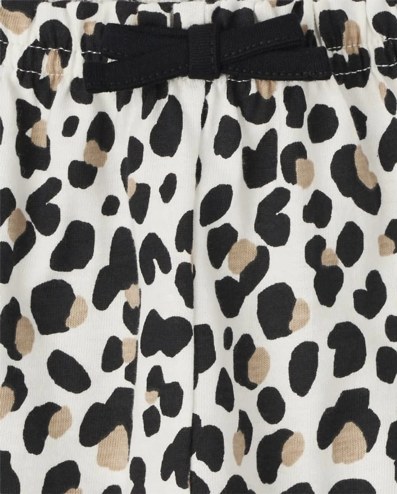 Lot de 3 shorts taille sac papier léopard bébé fille