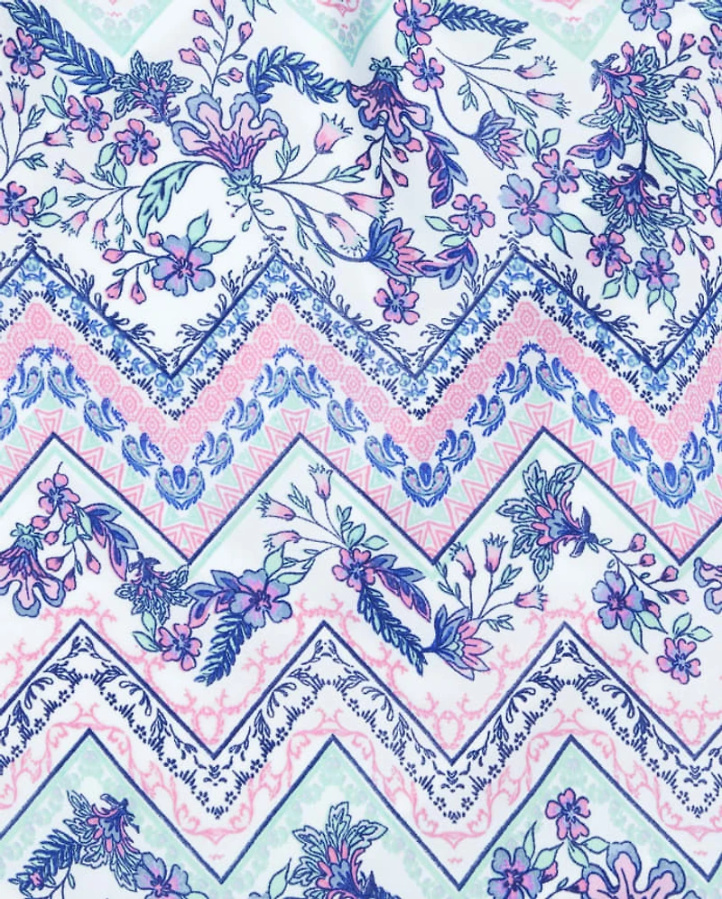 Womens Mommy And Me Floral Chevron High Low Dress