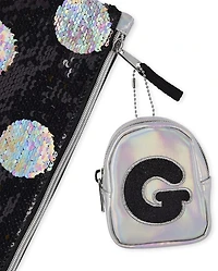 Girls Holographic Initial Backpack Pouch