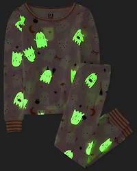 Girls Glow Fa-Boo-Lous Snug Fit Cotton Pajamas