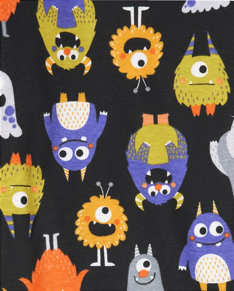 Baby And Toddler Glow Monster Mashup Snug Fit Cotton Pajamas