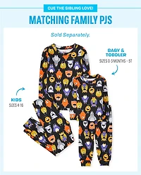 Baby And Toddler Glow Monster Mashup Snug Fit Cotton Pajamas