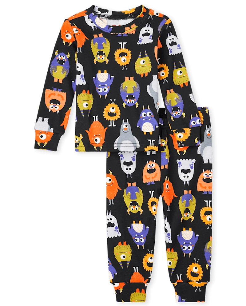 Baby And Toddler Glow Monster Mashup Snug Fit Cotton Pajamas