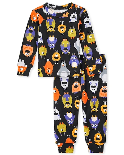 Baby And Toddler Glow Monster Mashup Snug Fit Cotton Pajamas