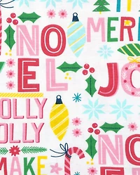 Baby And Toddler Girls Mommy Me Make it Merry Snug Fit Cotton Pajamas